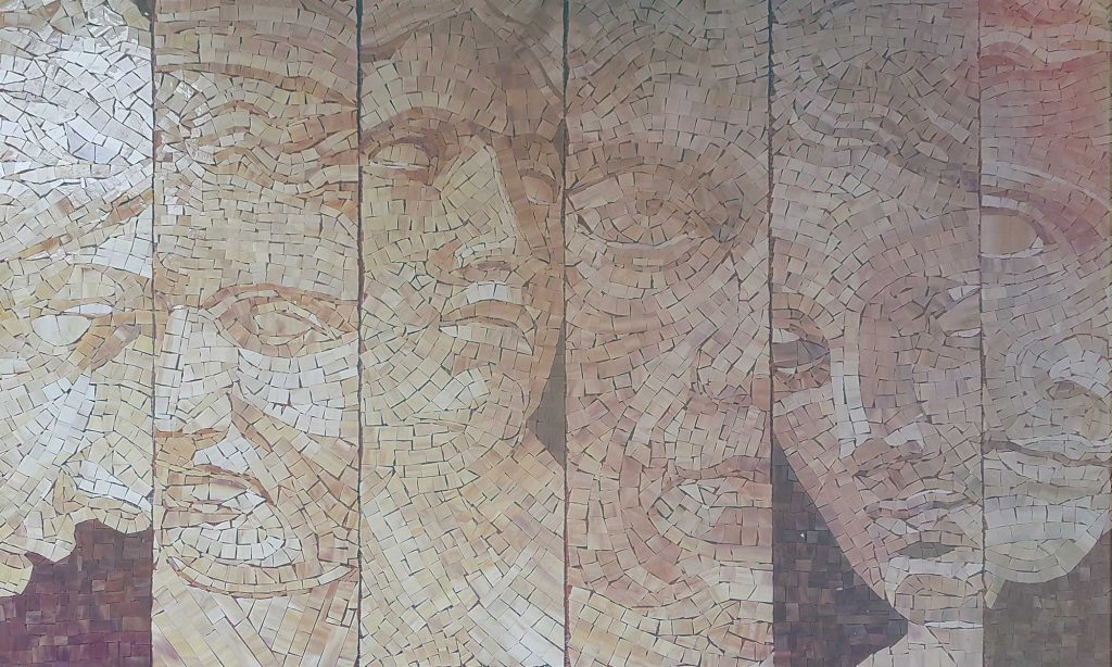 Custom made wall mosaic project for hotel