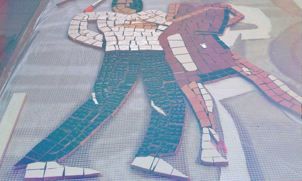 Custom made wall mosaic tile art for private villa